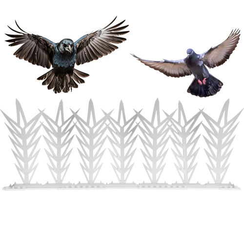 Λωρίδες με ακίδες απώθησης πτηνών, διακοσμητικές, λευκές - από πλαστικό, 6 τεμ. - 4