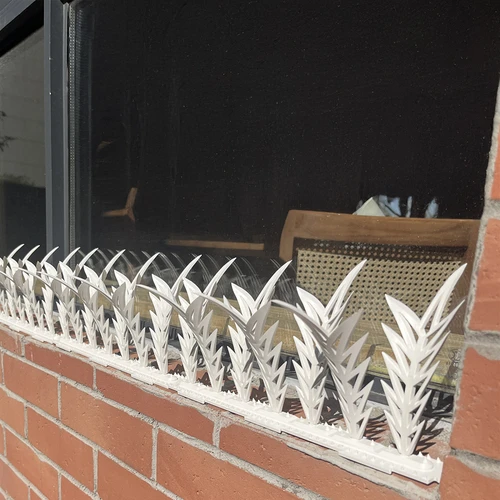 Λωρίδες με ακίδες απώθησης πτηνών, διακοσμητικές, λευκές - από πλαστικό, 6 τεμ. - 11