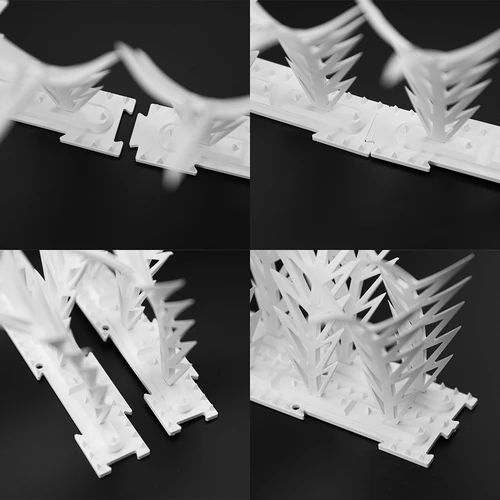 Λωρίδες με ακίδες απώθησης πτηνών, διακοσμητικές, λευκές - από πλαστικό, 6 τεμ. - 5