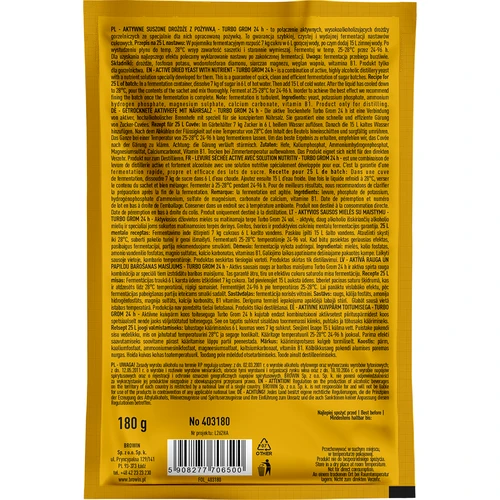 Μαγιά αποσταγματοποιίας Turbo Grom 24h - 2