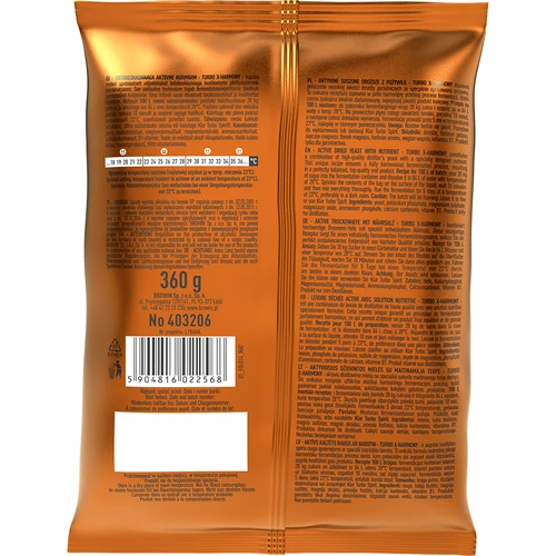 Μαγιά Turbo X-Harmony 18%, 100 L, 360g - 2