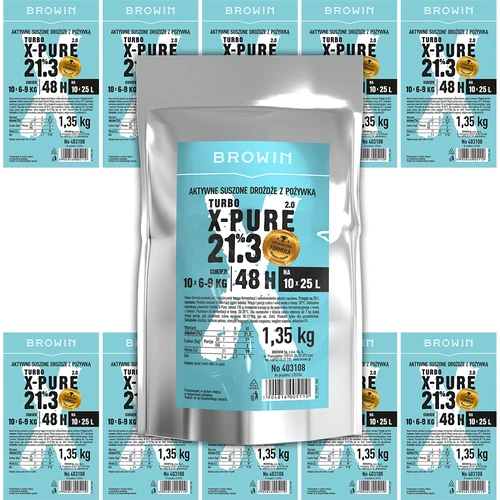 Μαγιά Turbo X-Pure 21,3%, 10 x 25 L, 1,35 kg - 6