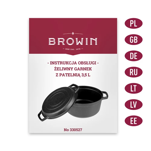 Μαντεμένια κατσαρόλα με τηγάνι, 3,5 L - 10