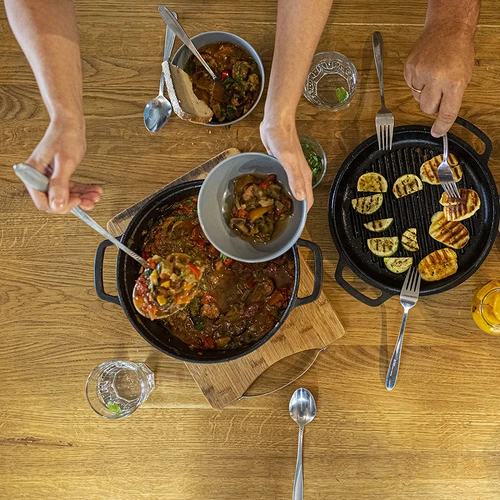 Μαντεμένια κατσαρόλα με τηγάνι, 5 L + 1 L - 17