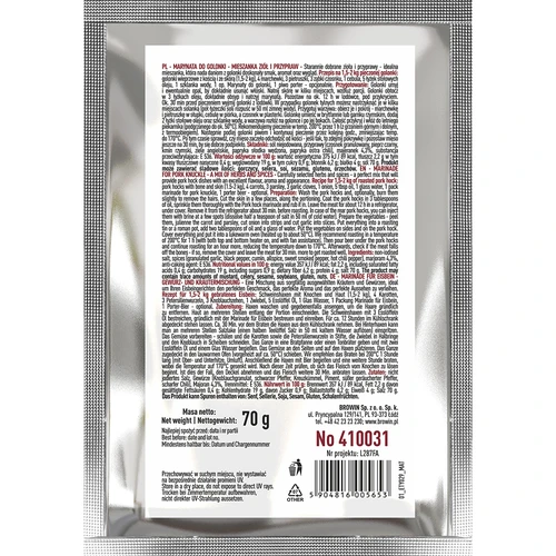 Μαρινάδα για χοιρινό κότσι - μείγμα βοτάνων και μπαχαρικών, 70 g - 2