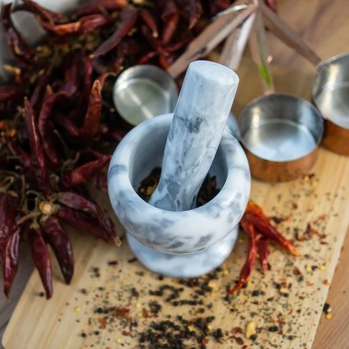 Μαρμάρινο γουδί κουζίνας, γκρι, Ø 10,5 cm - 11