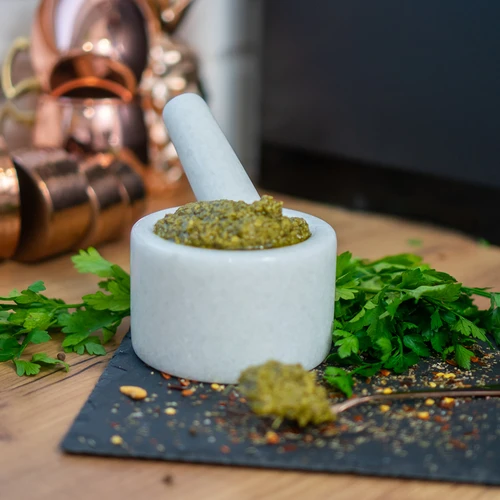 Μαρμάρινο γουδί κουζίνας, λευκό, Φ 10 cm - 14