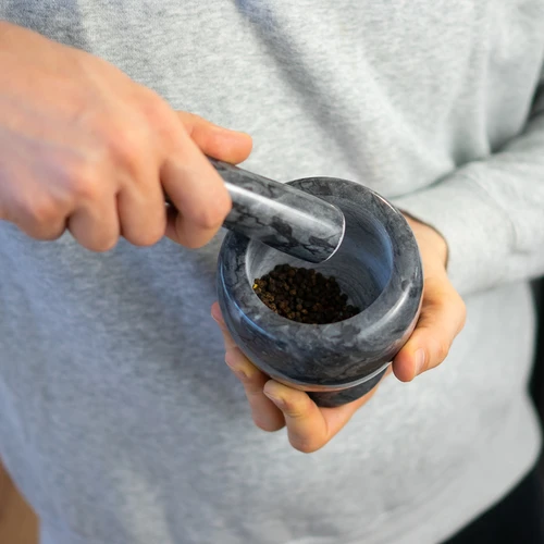 Μαρμάρινο γουδί κουζίνας, μαύρο, Ø 10,5 cm - 13