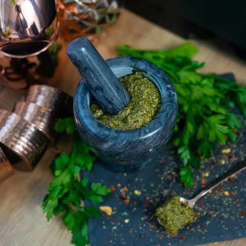 Μαρμάρινο γουδί κουζίνας, μαύρο, Ø 10,5 cm - 14