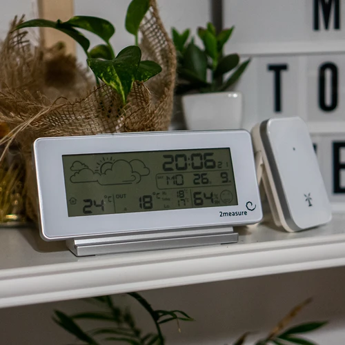 Μετεωρολογικός σταθμός RCC, DCF – ηλεκτρονικός, ασύρματος, με οπίσθιο φωτισμό, με αισθητήρα, λευκός - 10