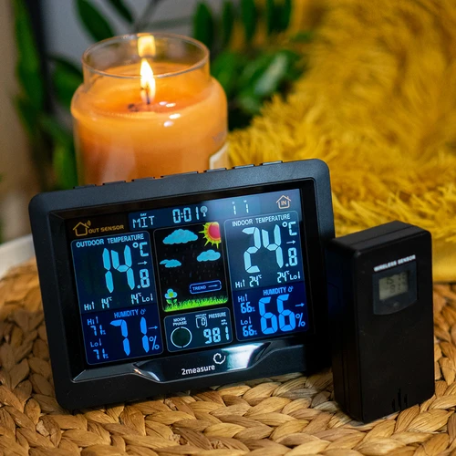 Μετεωρολογικός σταθμός RCC, DCF – ηλεκτρονικός, με οπίσθιο φωτισμό, ασύρματος, με αισθητήρα, μαύρος - 13