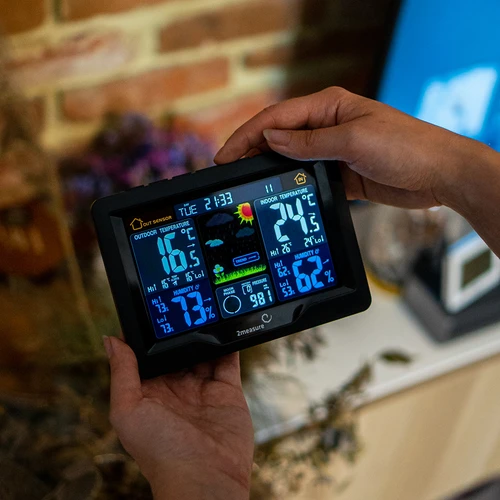 Μετεωρολογικός σταθμός RCC, DCF – ηλεκτρονικός, με οπίσθιο φωτισμό, ασύρματος, με αισθητήρα, μαύρος - 14