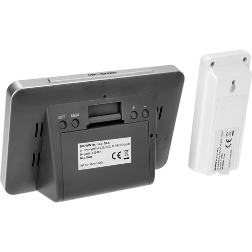 Μετεωρολογικός σταθμός RCC – ηλεκτρονικός, ασύρματος, με οπισθοφωτιζόμενο αισθητήρα, μαύρος - 7