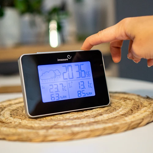 Μετεωρολογικός σταθμός RCC – ηλεκτρονικός, ασύρματος, με οπισθοφωτιζόμενο αισθητήρα, μαύρος - 14