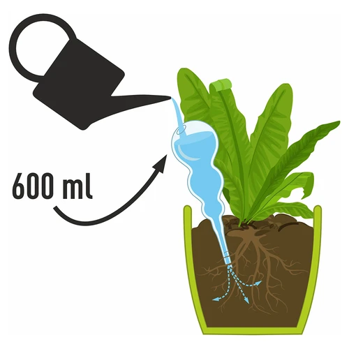 Μπάλα ποτίσματος τριπλή (τριών θαλάμων), διάφανη, μπλε, 600 ml - 4