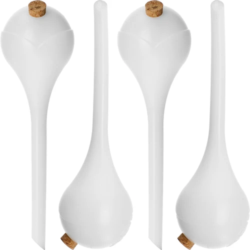 Μπάλες ποτίσματος για φυτά, λευκές ημιδιαφανείς με φελλό,  400ml, 4 τεμ.