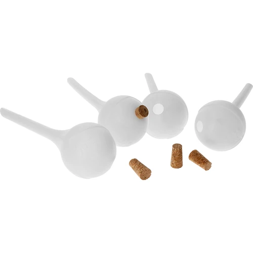 Μπάλες ποτίσματος για φυτά, λευκές ημιδιαφανείς με φελλό,  400ml, 4 τεμ. - 3