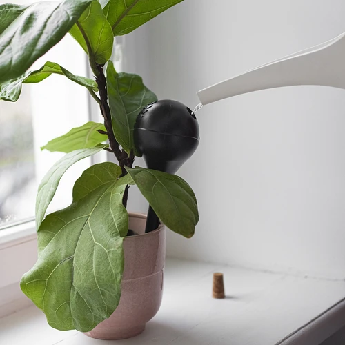 Μπάλες ποτίσματος για φυτά, μαύρες ματ, με φελλό, 400 ml, 4 τεμ. - 12