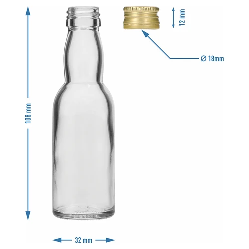 Μπουκάλι «Maluch» με χρυσό βιδωτό καπάκι, 40 ml, 10 τεμ. - 8
