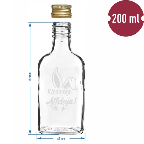 Μπουκάλι 200 ml με βιδωτό καπάκι, εκτύπωση ΑΥΤΙΑ ΚΟΥΝΕΛΙΟΥ 6 τεμ. - 6