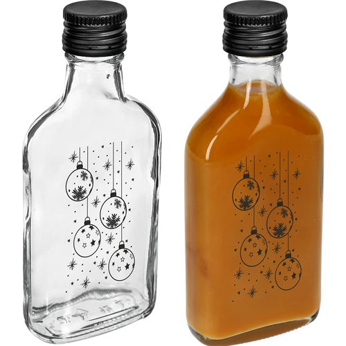 Μπουκάλι 200 ml με βιδωτό καπάκι, εκτύπωση «Χριστουγεννιάτικες μπάλες», 1 τεμ. - 3
