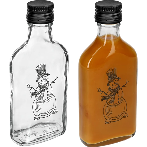 Μπουκάλι 200 ml με βιδωτό καπάκι, χριστουγεννιάτικη εκτύπωση «Χιονάνθρωπος», 6 τεμ. - 3