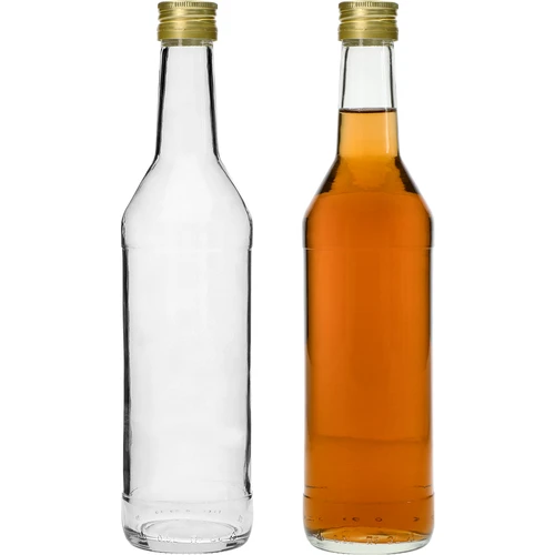 Μπουκάλι 500 ml για βότκα, ίσιο, με βιδωτά καπάκια - 8 τεμ. - 6