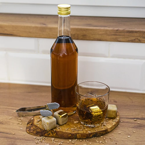 Μπουκάλι 500 ml για βότκα, ίσιο, με βιδωτά καπάκια - 8 τεμ. - 8