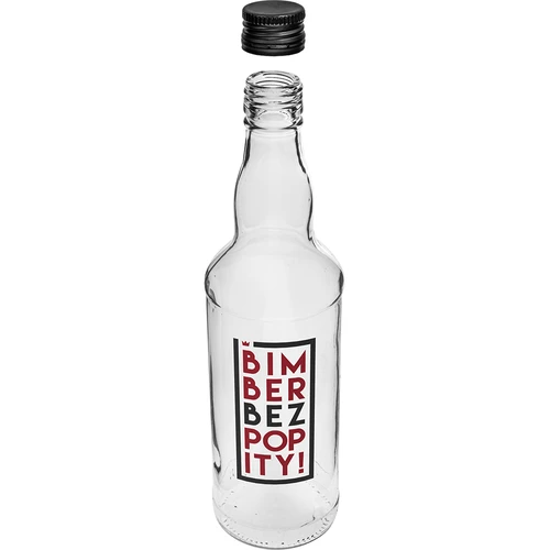 Μπουκάλι 500 ml με βιδωτό καπάκι και δίχρωμη εκτύπωση «Bimber Bez Popity» - 4 τεμ. - 4