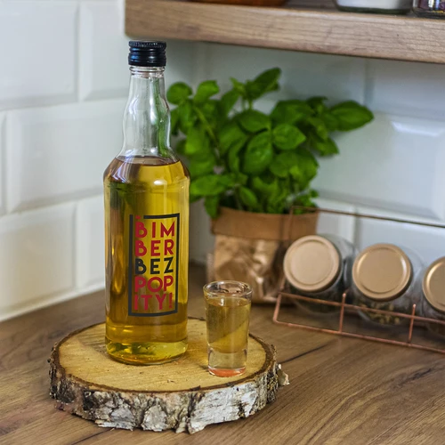 Μπουκάλι 500 ml με βιδωτό καπάκι και δίχρωμη εκτύπωση «Bimber Bez Popity» - 4 τεμ. - 9