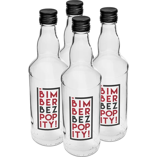 Μπουκάλι 500 ml με βιδωτό καπάκι και δίχρωμη εκτύπωση «Bimber Bez Popity» - 4 τεμ. - 2