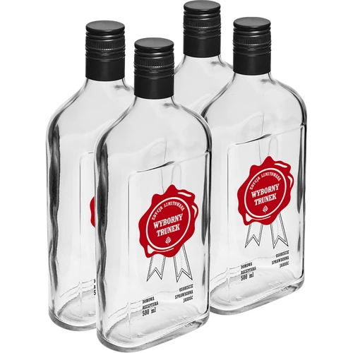 Μπουκάλι 500 ml με βιδωτό καπάκι και δίχρωμη εκτύπωση Εξαιρετικό Ποτό - 4 τεμ. - 2