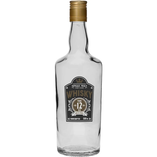 Μπουκάλι 500 ml με βιδωτό πώμα και δίχρωμη εκτύπωση Whisky - 4 τεμ. - 3