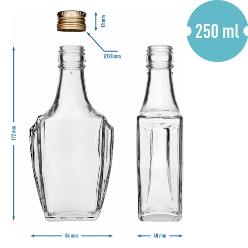 Μπουκάλι Art Deco 250ml με βιδωτό πώμα fi28 - 6