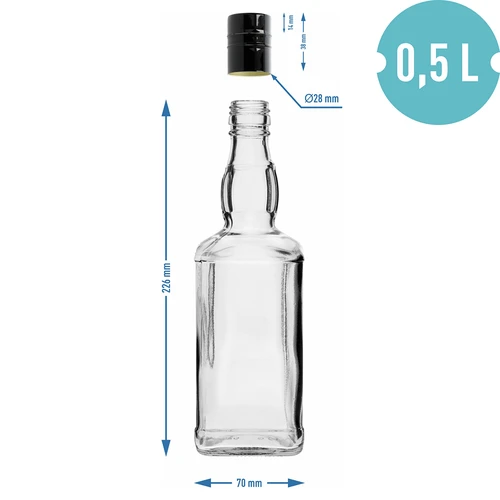 Μπουκάλι Daniels 500 ml με βιδωτό καπάκι, 1 τεμ. - 6