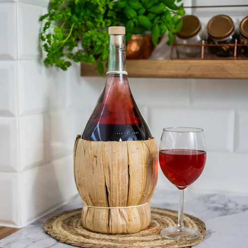 Μπουκάλι Fiasco για κρασί με πλεκτό περίβλημα - 2 l - 3