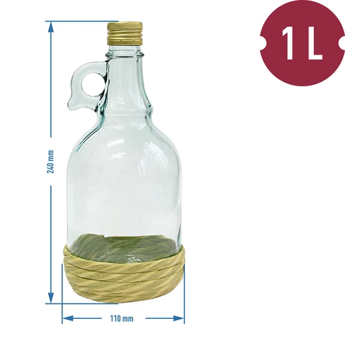Μπουκάλι Gallone 1L με πλεκτό περίβλημα, με βιδωτό καπάκι - 3