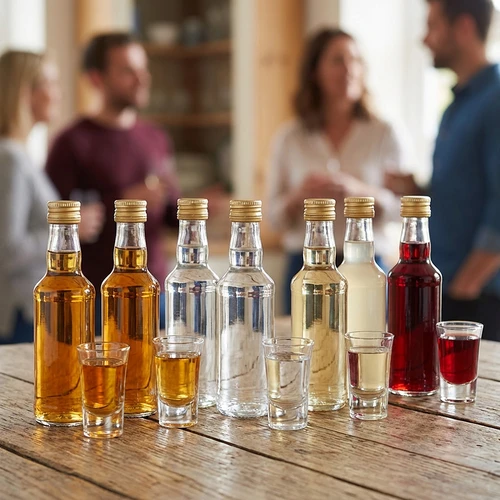 Μπουκάλι ποτού 200 ml, με χρυσό βιδωτό καπάκι φ 28, 1 τεμ. - 6