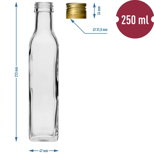 Μπουκάλι Μαράσκα 250 ml με βιδωτό καπάκι, 6 τεμ. - 7
