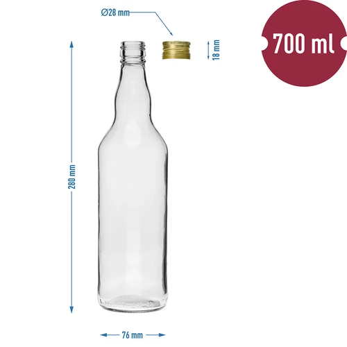 Μπουκάλι «Monopol» 700 ml με βιδωτό καπάκι - 4 τεμ. - 6