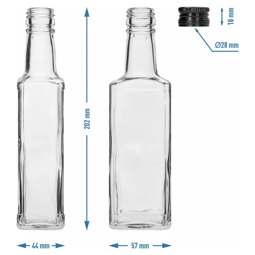 Μπουκάλι Receptura 250 ml, με μαύρο πώμα, 1 τεμ. - 6