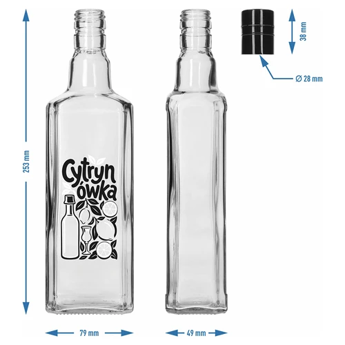 Μπουκάλι Tynktura 500 ml με εκτύπωση «Cytrynówka» και βιδωτό καπάκι - 5