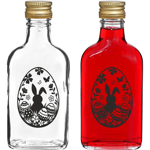 Μπουκάλι φλασκί 200 ml με βιδωτό καπάκι, εκτύπωση «Πασχαλινό Αυγό», 1 τεμ.