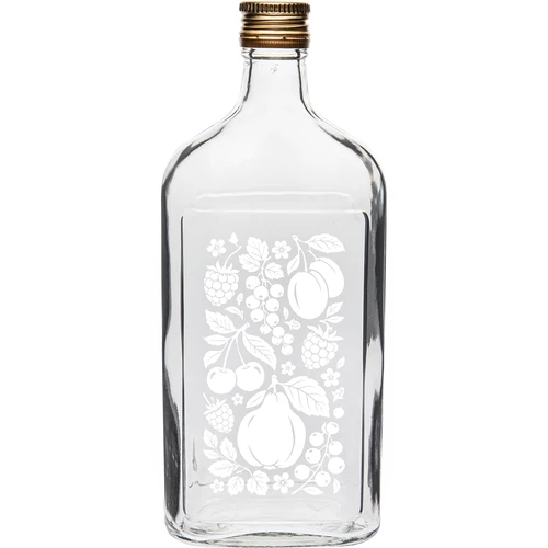 Μπουκάλι τύπου φλασκί 500 ml με βιδωτό καπάκι και εκτύπωση «Φρούτα», σχέδιο 2
