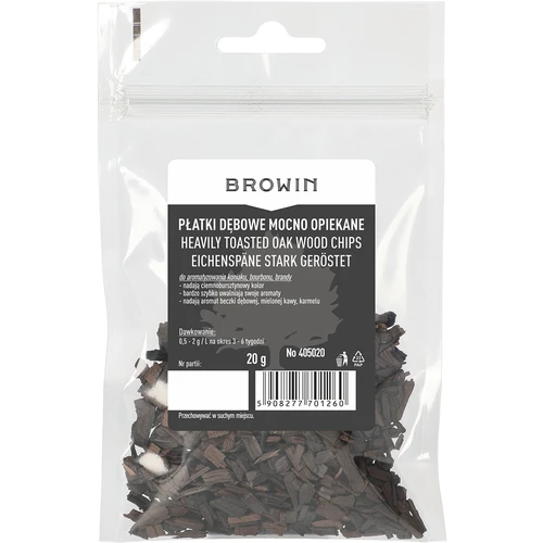 Νιφάδες δρυός έντονα φρυγανισμένες, 20g - 2