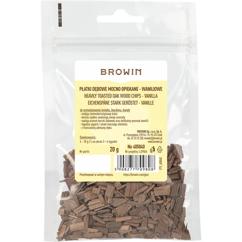 Νιφάδες δρυός με άρωμα βανίλιας, έντονα καβουρδισμένες, 20 g - 2