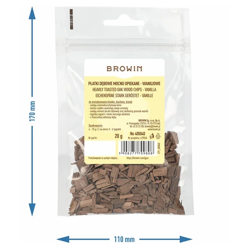 Νιφάδες δρυός με άρωμα βανίλιας, έντονα καβουρδισμένες, 20 g - 7