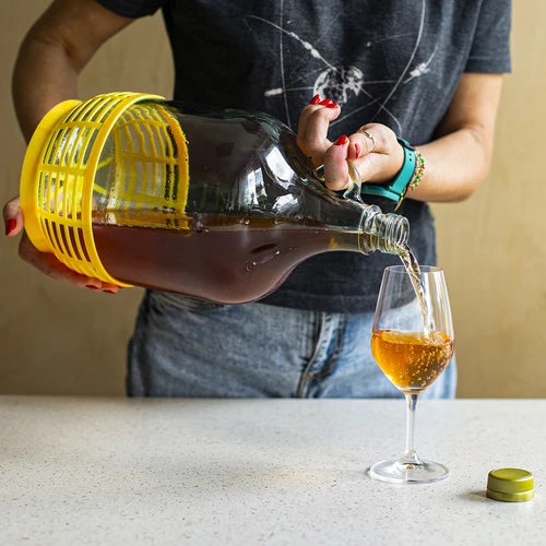 Νταμιτζάνα 5L με πώμα, οριζόντια υδατοπαγίδα και βιδωτό καπάκι - 11