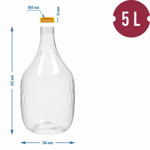 Νταμιτζάνα Dama 5 L PET, με βιδωτό καπάκι - 4