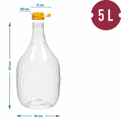 Νταμιτζάνα Dama 5 L PET, με καπάκι και λαβή - 4